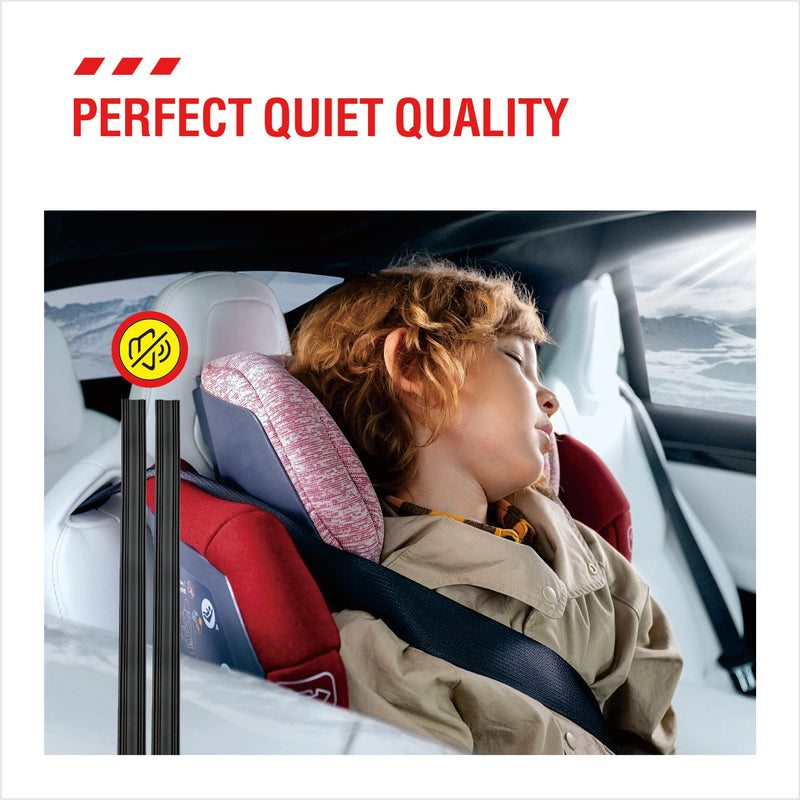 26 inch Frameless Adjustable Size of Universal 4 PCs Refills Replacement Windshield Wiper Refills Replacement for Tesla,Toyota,Hyundai,Honda Front & Rear Windshield Wiper Baldes Rubber Strips 26 inch