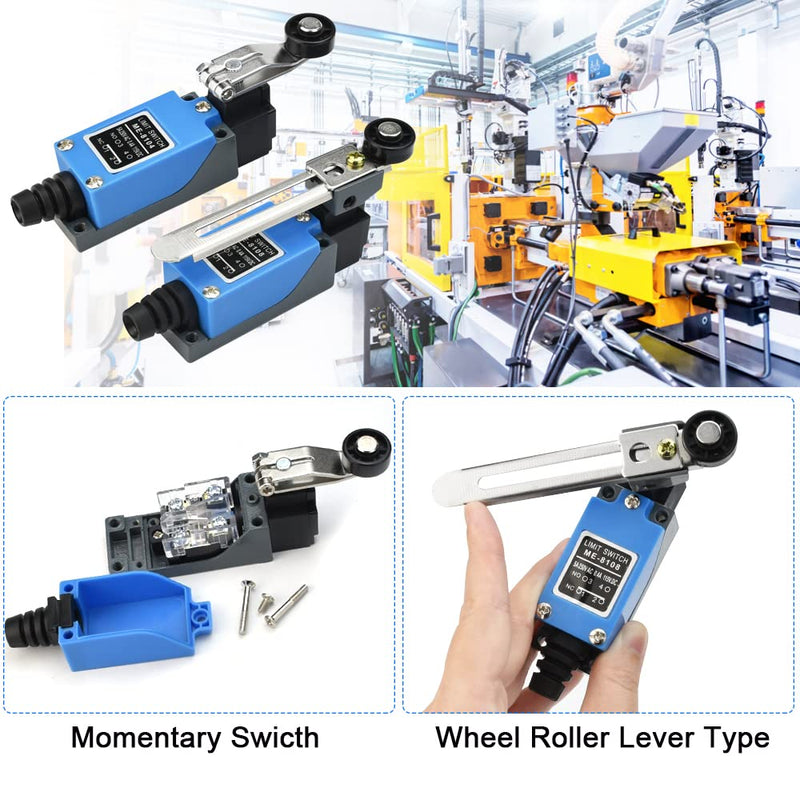 Adjustable limit switch, OTTYMO 2 pieces limit switch, momentary limit switch, limit switch ME-8108/ME-8104 5A 250V AC / 0.4A 115V DC limit switch limit switch for electrical control switches
