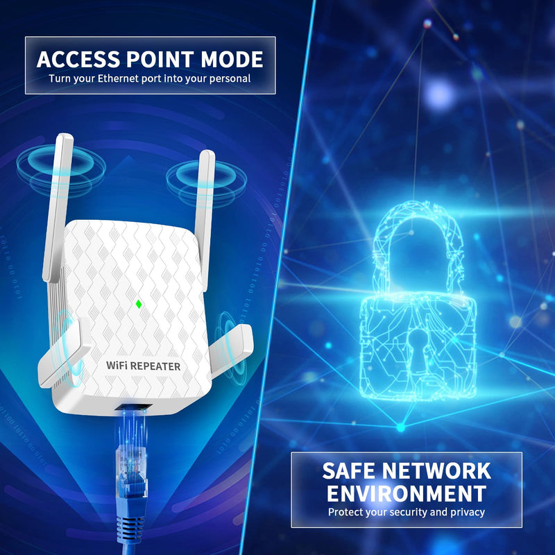 WiFi Extender, WiFi Extenders Signal Booster for Home, WiFi Signal Amplifier Range Up to 9200sq.ft & 35 Devices, WiFi Repeater with Ethernet Port, Easy Setup, Alexa Compatible