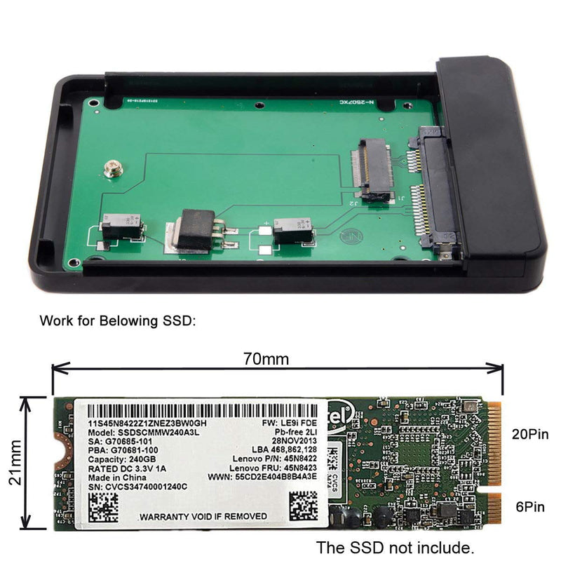 cablecc USB-C Type-C to 20+6Pin Thinkpad X1 Carbon SATA SSD Hard Disk Case Enclosure