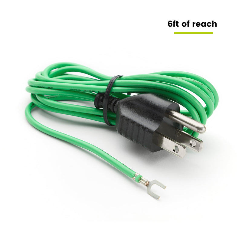 TRUE CABLE Shielded Ethernet Patch Panel Bond & Ground Extension Wire Adapter, NEMA 5-15P 3 Prong Plug, 14 AWG, 6 Foot