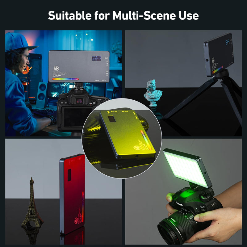 T12 Pro RGB Video Light,12W Portable LED Camera Light with 2500-8000K, 4000mAh Rechargeable Battery, 21 Effects, CRI 96+, for Studio Photography, Vlogging, Streaming, Selfie Video and Phone Recording