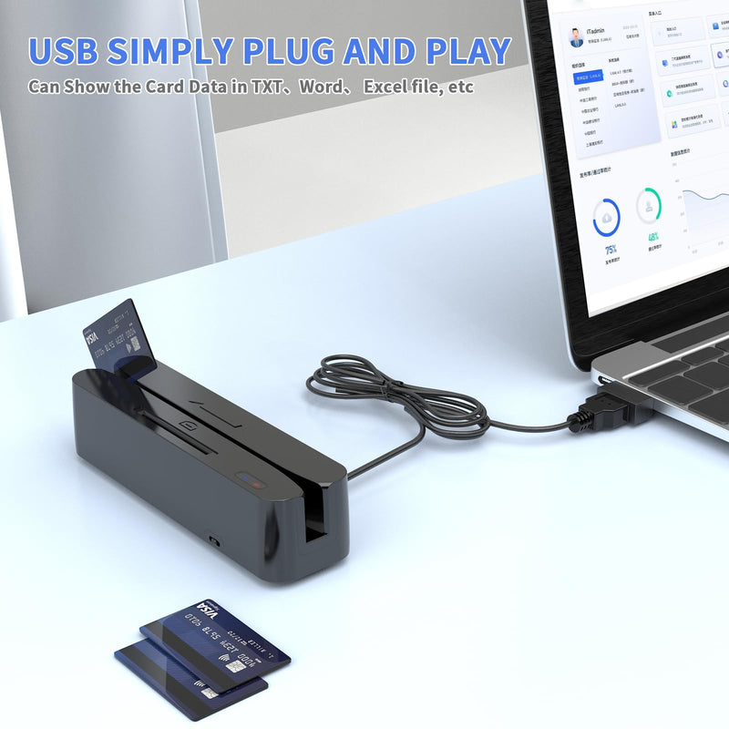 Symcode Multi-Function Magnetic Card Reader,Credit Card Reader,Memory Chip Card Reader NFC Chip Magstrip Card Reader Can be Used with Cashier Register