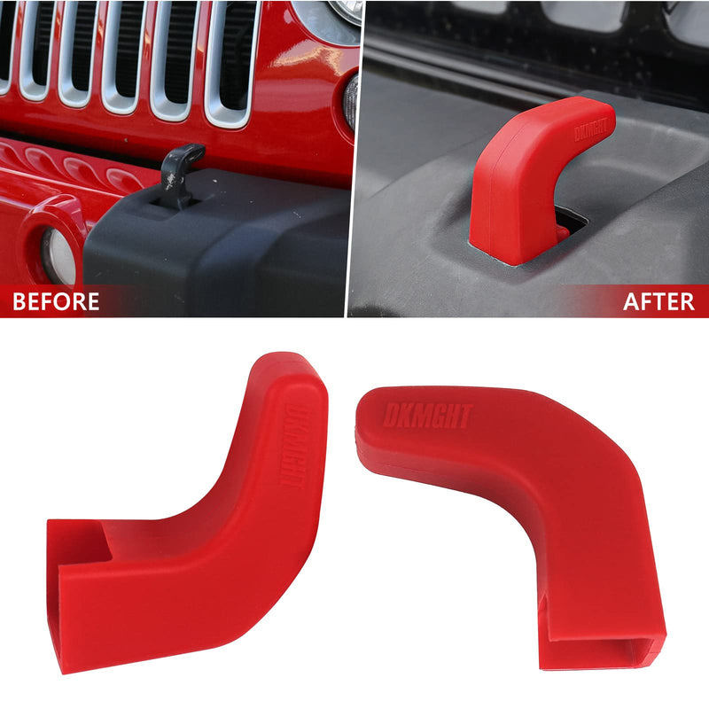 Factory Bumper Tow Hook Covers (Upgrade) for Jeep Wrangler JK JL Gladiator TJ, Red Tow Hook Protector Jeep Wrangler Accessories 2007-2022