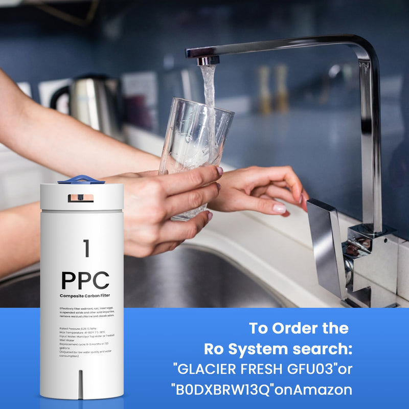 GLACIER FRESH PPC Filter Replacement Filter Replacement for GFU03 Reverse Osmosis System Light White-PPC Filter