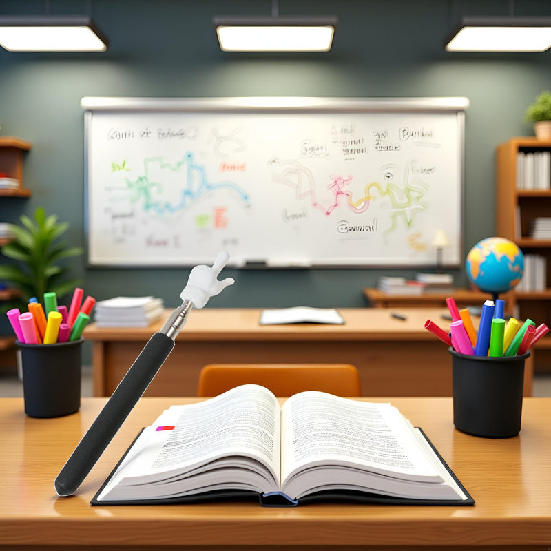 Telescopic Teachers Pointer, Metal Hand Retractable Pointer Extended Length 21.6 Inch, Teaching Pointer Stick for Classroom, Handheld Presenter Whiteboard Pointer Black