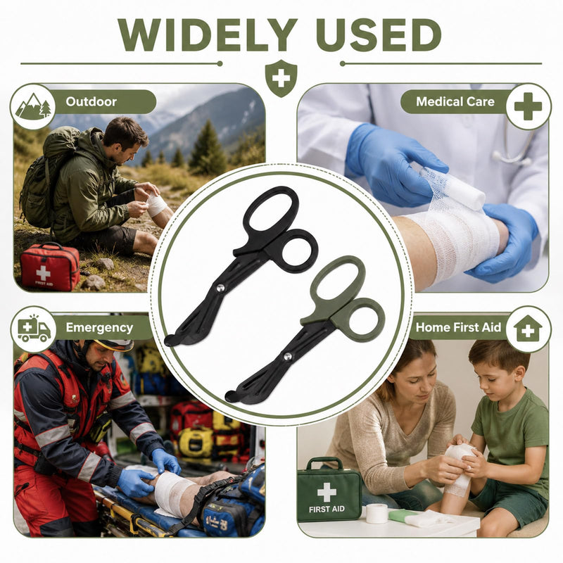 2x Bandage Scissors and Bandage Scissors Set 15 cm Medical Rescue Scissors | Practical bandage scissors nurse, robust bandage scissors care, rust-proof stainless steel scissors for first aid