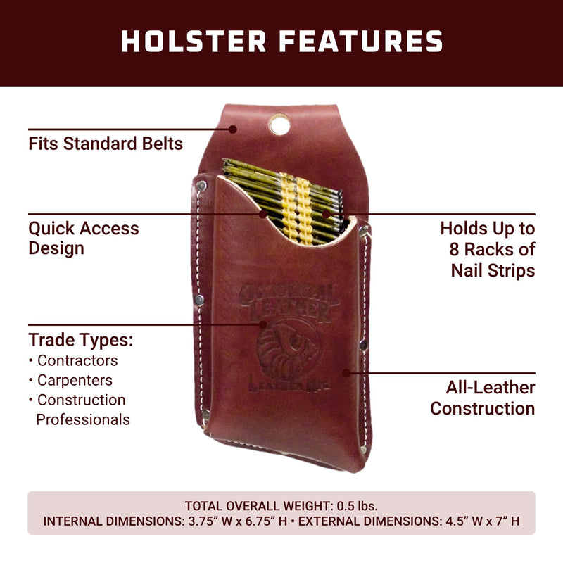 Occidental Leather Nail Strip Holster - Holds Up to 8 Racks of Nail Strips - Made in USA