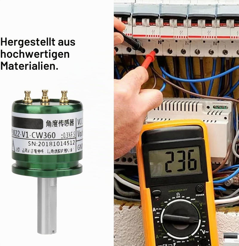 DEWIN Hall Sensor, Resolution of Hall Angle Sensor 0.088° 0-360° Rotating Hall Angle Sensor 0-5V Output Full Circle 12Bit