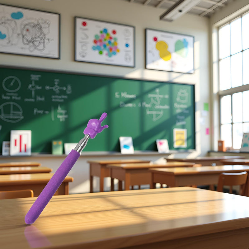 Purple Telescopic Teachers Pointer, Teaching Pointer Stick for Classroom, Metal Hand Retractable Pointer Extended Length 21.6 Inch, Handheld Presenter Whiteboard Pointer,Presentation Products