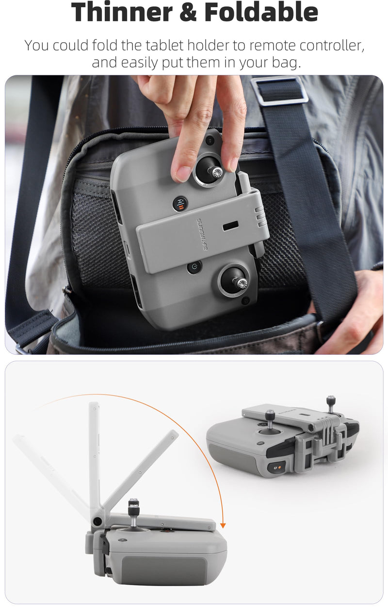 Adjustable Tablet Extended Bracket Holder for DJI Neo /Mini4 Pro/AIR3S Drone Remote Controller RC-N1/RC-N2 Remote Controller iPad Mount Holder (Grey) Grey