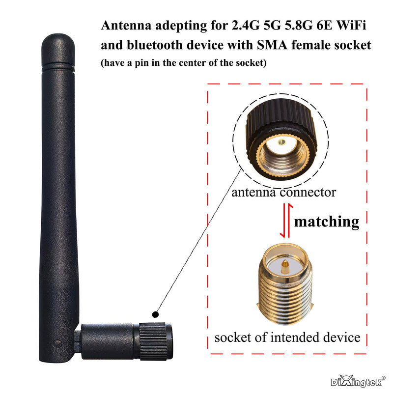 4-Pack 108mm Dual Band WiFi 2.4g 5g 5.8g 6e Antenna RP SMA Male Connector, Compatible with WiFi Router PCI-E Network Card USB Adapter Security Video IoT WiFi Antenna 4-pack RP-SMA WiFi Antenna