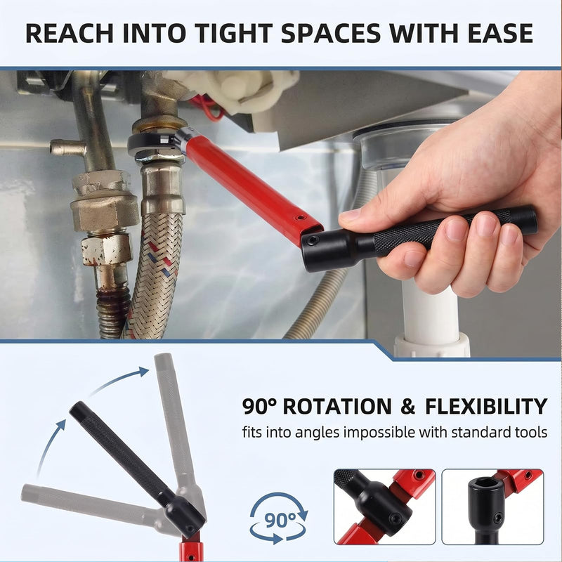 Basin Spanner Tap Wrench 8-13 mm Tap Wrench Tap Key Universal Tool Sink Key for Bathroom Sink Fittings Sanitary Installations
