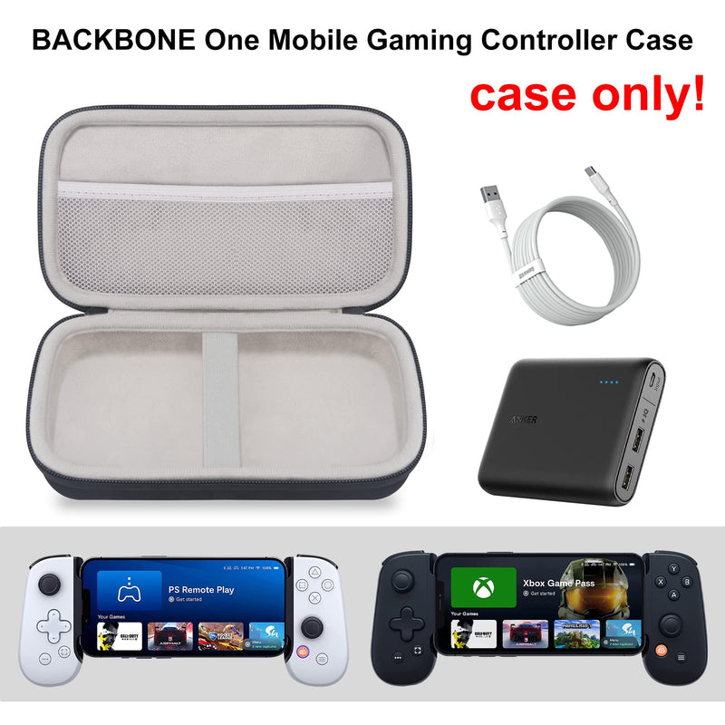 Elonbo Hard Travel Case for Backbone One Mobile Gaming Controller,Compatible with Backbone One for iPhone/iPhone PlayStation Edition/Android/Android PlayStation Edition， Handheld Gaming Console Holder Black