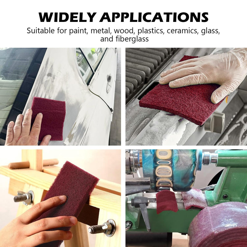 Maroon General Purpose Scuff Pads, Scuffing, Scouring Pad, Sanding, Paint Primer Prep Scratch - Surface Preparation Pad Car Auto Body Woodworking 7447-Premium, 5 Inches * 30 Feet Maroon