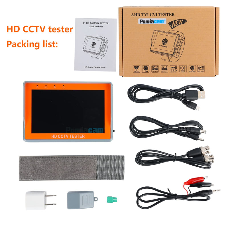 CCTV Test Monitor IV5 Portable Tool 5 inch LCD Screen 8MP HD AHD Tester Monitor TVI CVI CVBS Support UTP PTZ Audio Test CCTV Tester