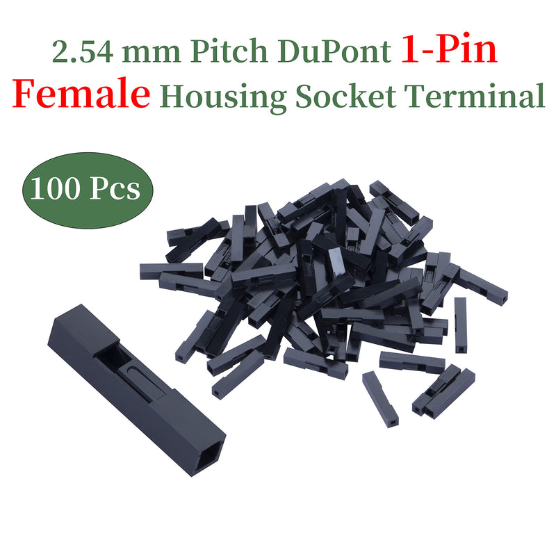 Pzsmocn 100 sets Dupont 2.54 mm pitch 1-pin plug adapter cable connector accessories. 200 pieces 2.54 mm pitch Dupont 1-pin plug housing female socket terminal, crimping pins kit. 1-Pin Female Single Row