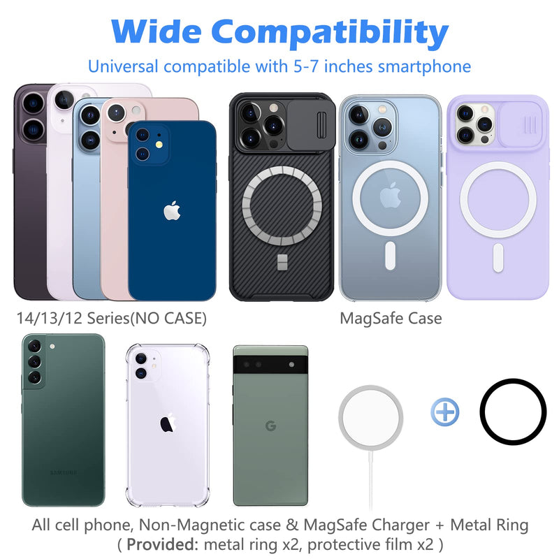 imluckies [Upgraded Magnetic Laptop Phone Holder, 180° Adjustable Continuity Camera Mount Compatible with Magsafe for iPhone 16 15 14 13 12 Series, Monitor Clip for iOS 16 & macOS Ventura, Black