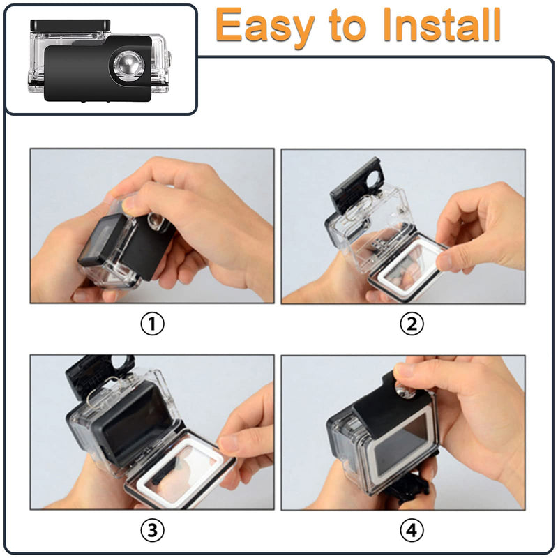 Waterproof Housing Case for GoPro Hero 5 6 7 Black, Protective Underwater Dive Shell with Bracket for Go Pro Hero5 6 Hero7 Black Action Camera Accessories Kit