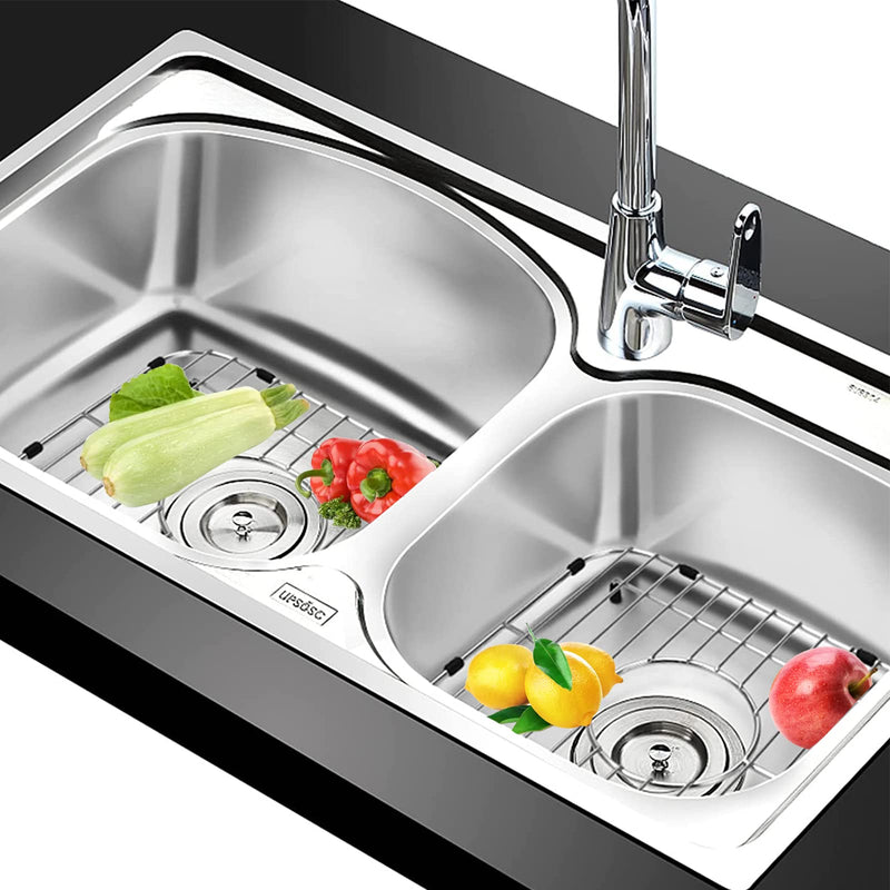 Orgneas Sink Protectors for Kitchen Sink, Single Bowl Sink Bottom Grid 12.5"x16"x1.25", 304 Premium Stainless Steel Grid Insert Sink Grate Drying Rack Centered Drain, 1 Pcs