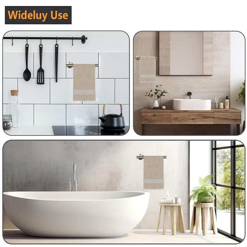 2-Piece Hand Towel Holder - 9" Modern Design Towel Ring, Thicken SUS 304 Stainless Steel Towel Holder for Bathroom Wall, Contemporary Hand Towel Rack - Brushed Nickel 2PCS