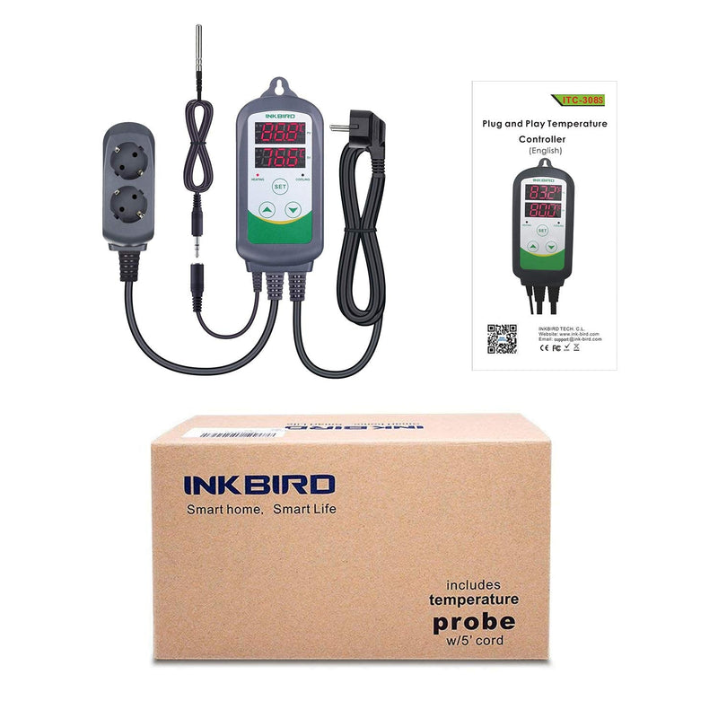Inkbird ITC-308S Digital Thermostat ITC-308S with 1.97" temperature probe