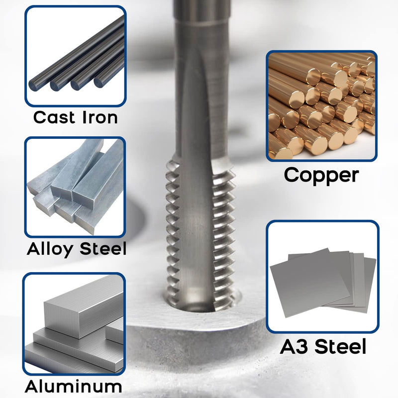 Burkit 3/4"-16 UNF Tap and Die Set Left Hand, 3/4 x 16 UNF Machine Thread Tap and Round Die 3/4"-16 Left Hand