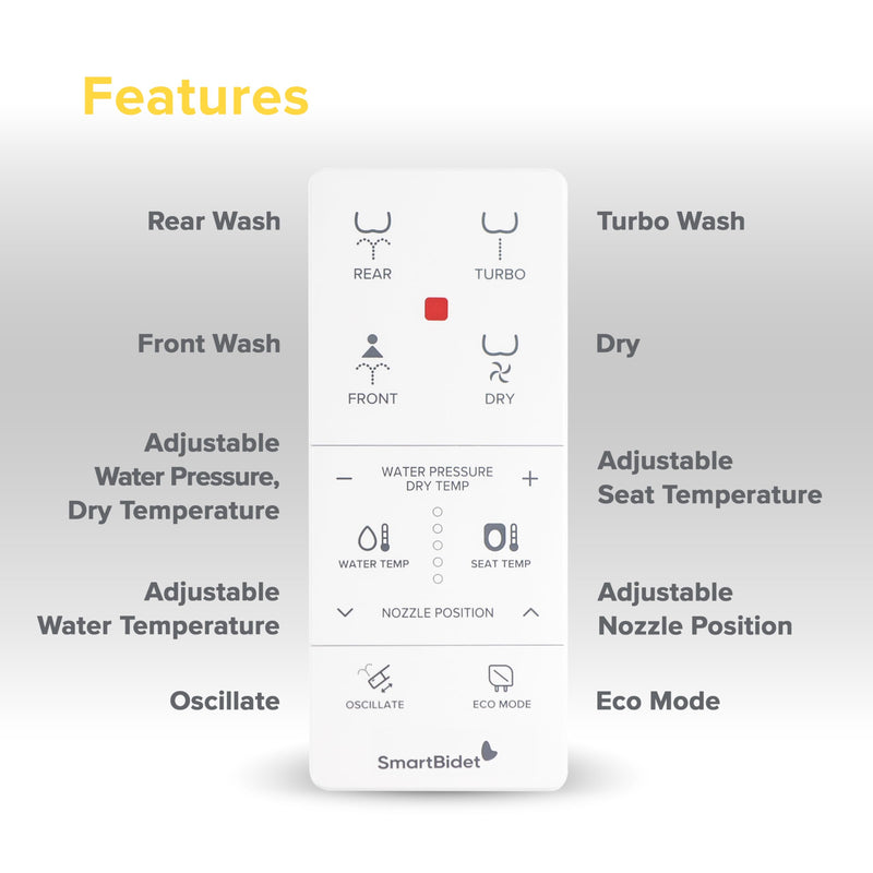 SmartBidet Remote Control Replacement for the SB-1000 Bidet Electronic Toilet Seat Remote