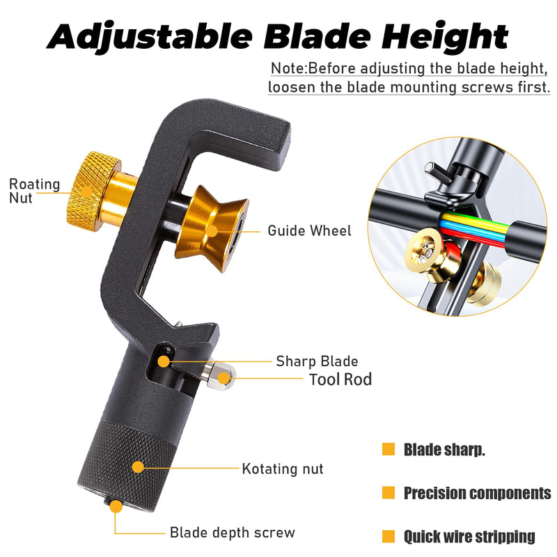 Armored Cable Stripper 8-28mm Wire Coax Mid Span Radial Cutter Slitting Ring Fiber Optic Cable Stripper Tools Large (8-28 mm)