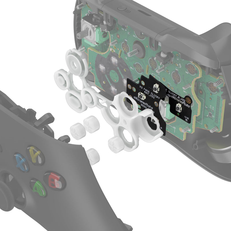 eXtremeRate ABXY Clicky Kit V2 for Xbox Core Controller Custom A B X Y Keys Mouse Clicky Kit for Xbox Series X|S Controller Model 1914, Action Buttons Clicky Kit for Xbox One S/X Controller Model 1708