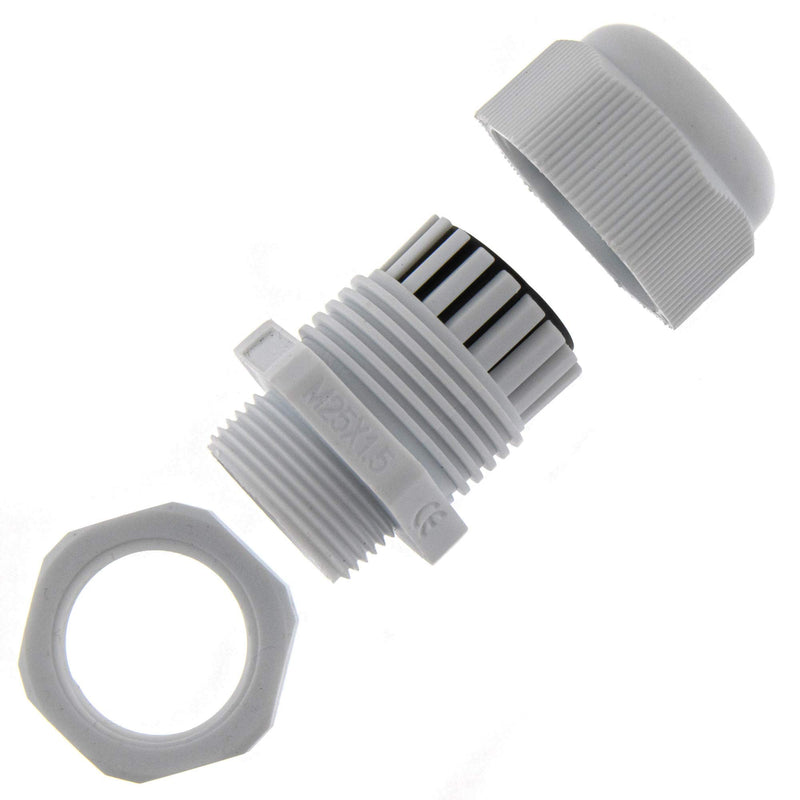 SeKi 10 x cable gland M25 9-17mm, gray metric cable gland, gray (RAL7035)