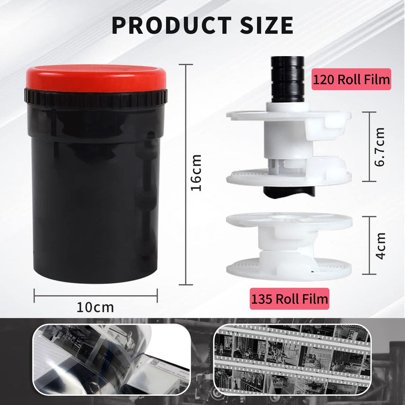 Universal Compact Developing Tank 2 Spiral Reel for Processing 120 135 126 127 B/W Film Camera Film Processing Equipment