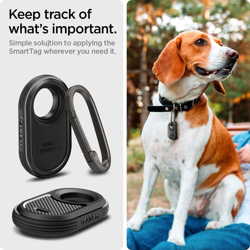 Spigen Rugged Armor Designed for Samsung Galaxy SmartTag 2 Case Keychain Smart Tag 2 Case [1 Pack] (2023) - Matte Black