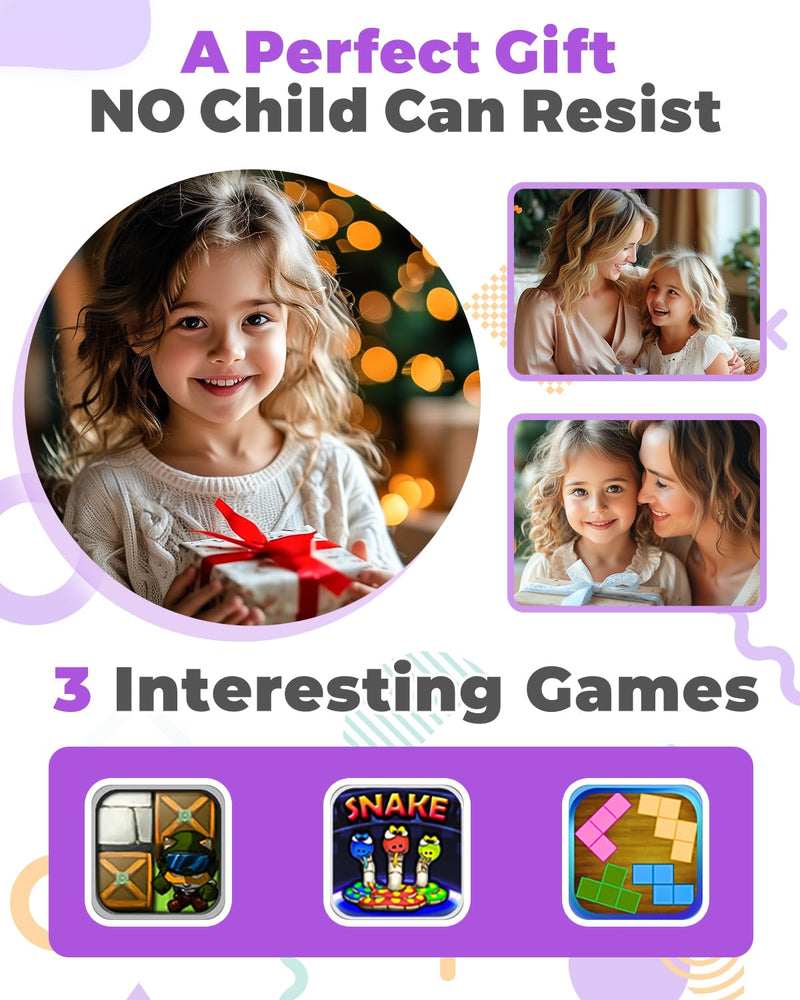 Instant Print Camera for Kids 3-12 Years, Thermal Print Kids Camera Toy is a Surprise Gift for Girls & Boys with 32G SD Card, 48 MP Photo, 1080P Video, 3 Rolls of Photo Paper (Purple) Purple