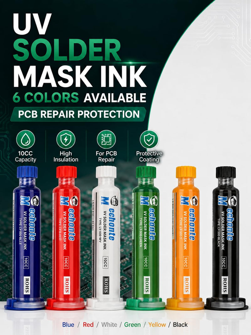 VOBOR UV Soldering Masks Ink, Pack of 6 10 CC Hardening Solder Stop Ink, Solder Stop Paint, PCB Circuit Boards Insulation Protection Paint 6Pcs