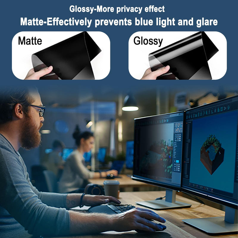 [2 Pack] 20 Inch Computer Monitor Privacy Screen for 16:9 Aspect Ratio - Anti-Glare, Blue Light Filtering, Eye Protection, Removable Anti-Scratch Privacy Shield Screen 20in 20.0'' Widescreen (16:9)