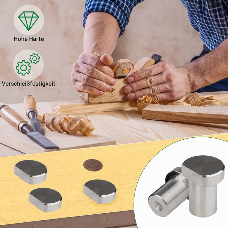 Bench Dog Bench Hooks 20 mm Aluminium Alloy Pack of 4 | for t-track, woodworking table workbench tool planer bench accessories for 20mm dog hole silver