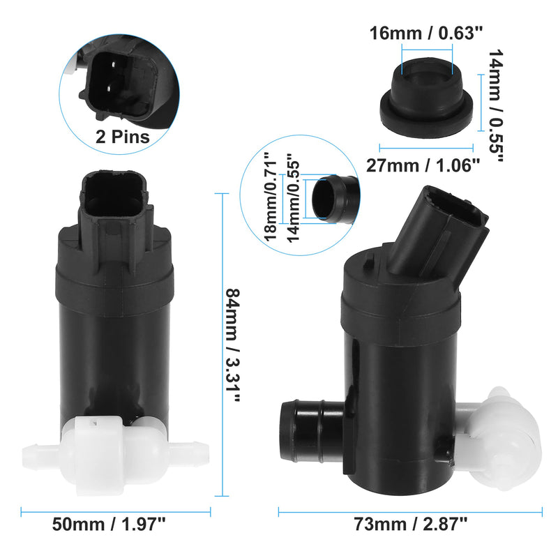 ACROPIX Windshield Washer Motor Pump Fit for Kia Sedona Sorento No.98510-A9000/98510A9000 - Pack of 1 Black