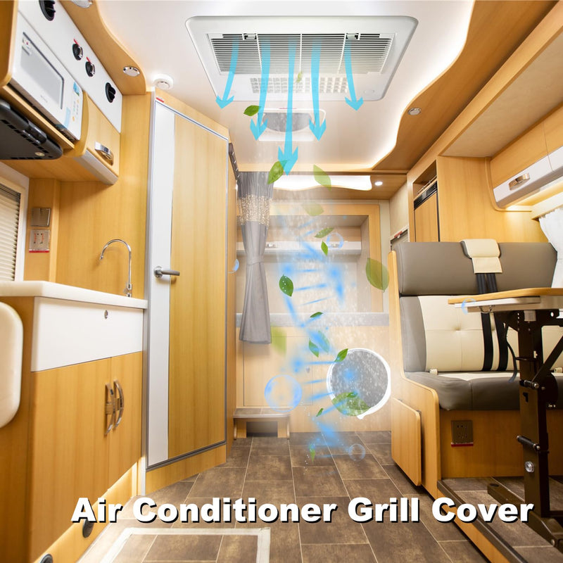 weideer RV A/C Ducted Air Grille for Dometic, Duo-Therm RV Air Conditioner Grille, RV Air Conditioner Cover with RV AC Filter Replacement for Dometic 3104928.019 Polar White
