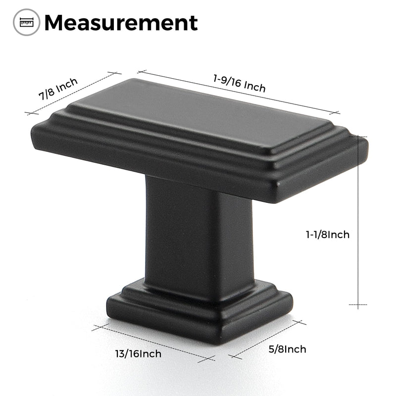 Ravinte Cabinet Knobs Rectangular Kitchen Drawer Knobs for Cabinets and Dresser (Matte Black, 15 Pack) Matte Black
