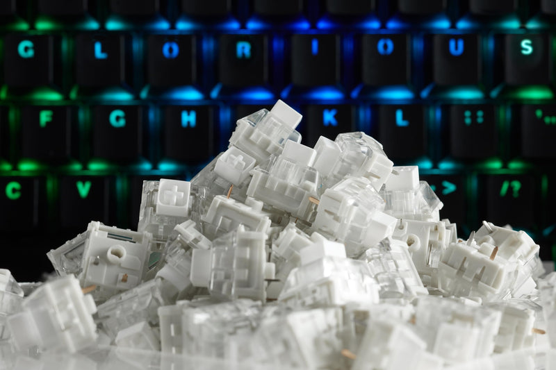 Kailh Box White Mechanical Keyboard Switches: Clicky 120-Pack for Enhanced Gaming Experience - Perfect for High-Speed Typing Tactile Pro White (Box)