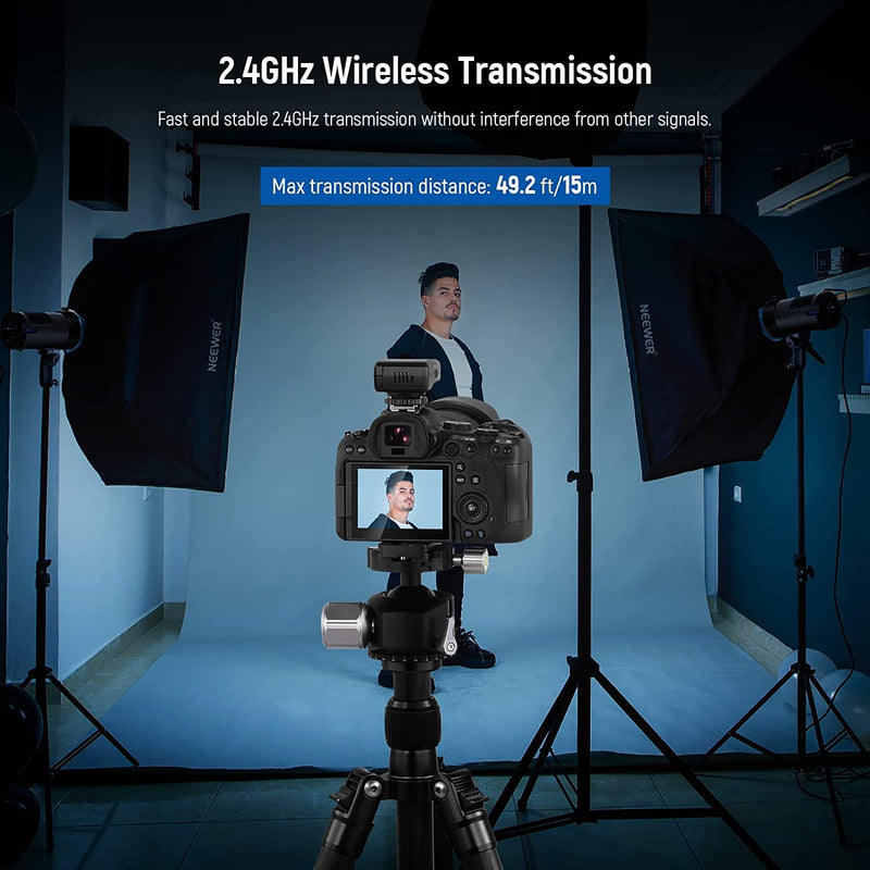 NEEWER 2.4G Remote Trigger, Wireless Transmitter with 16 Channels 49.2 ft/15m Transmission Distance Only for NEEWER Vision4, ML300 Studio Strobe (VC-816TX)