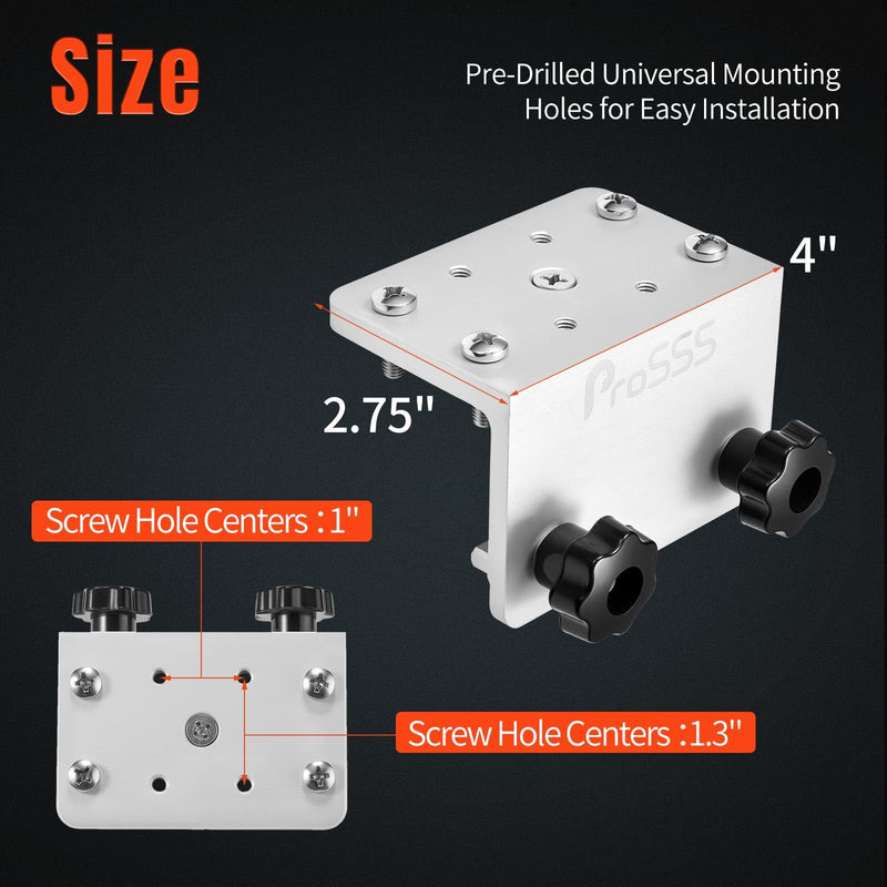 90° Aluminum Track Mount Base – CNC Marine Bracket for Versatrack Boat Accessories, Lund Sport Track, Ranger, Lowe – Fits Brocraft, Cannon, Scotty, RAM Mounts – Boat Track System 90 Degree Boat Track