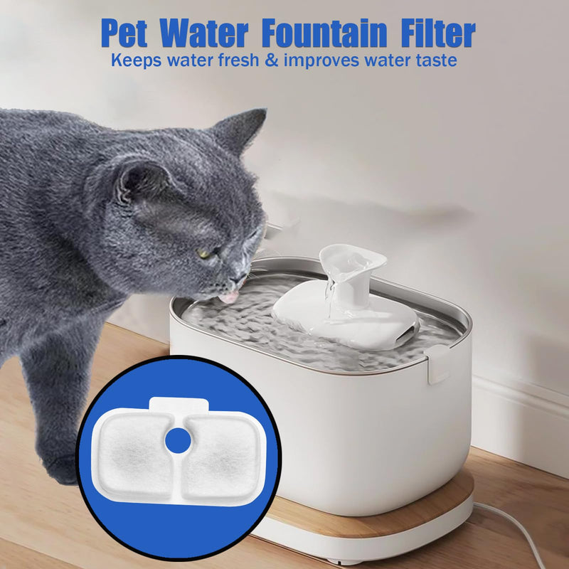 Cat Water Fountain Filter,petlibro filter replacement fit for Pet Fountain PLWF005/PLWF115/PLWF105,Pet Fountain Replacement Filters (White, 24P) White