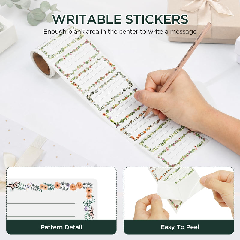 Cozary Self-Adhesive Labels Pack of 500, 7.5 x 3.5 cm, 6 Designs, Can Be Written On 500Pcs
