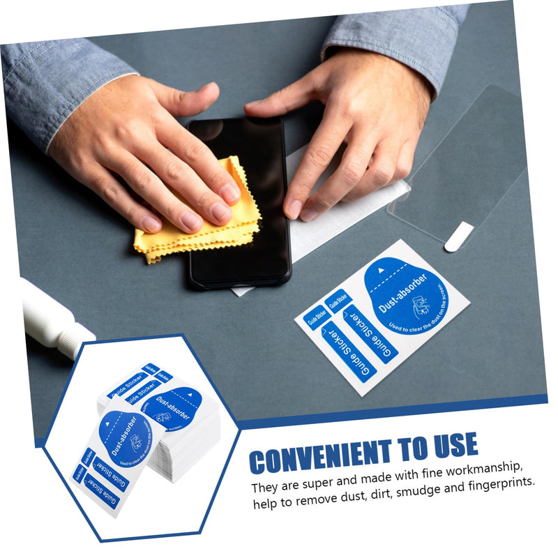Uonlytech 200pcs Film Dust Removal Sticker LCD Screen Removal Stickers dust Removal Phone Screen Cleaning Tool Screen Cleaner Tool Phone Screen Cleaner Crystal Keyboard Stickers Blue 6X4.3CM