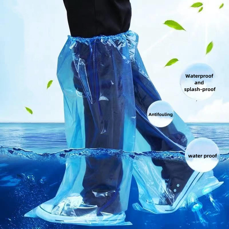 Disposable Boot Covers Waterproof Rain Shoe Covers for Men and Women, 8 Pairs Blue Shoe Covers Waterproof Non-Slip Covers for OP CPE Outdoor Camping (8 Pairs)