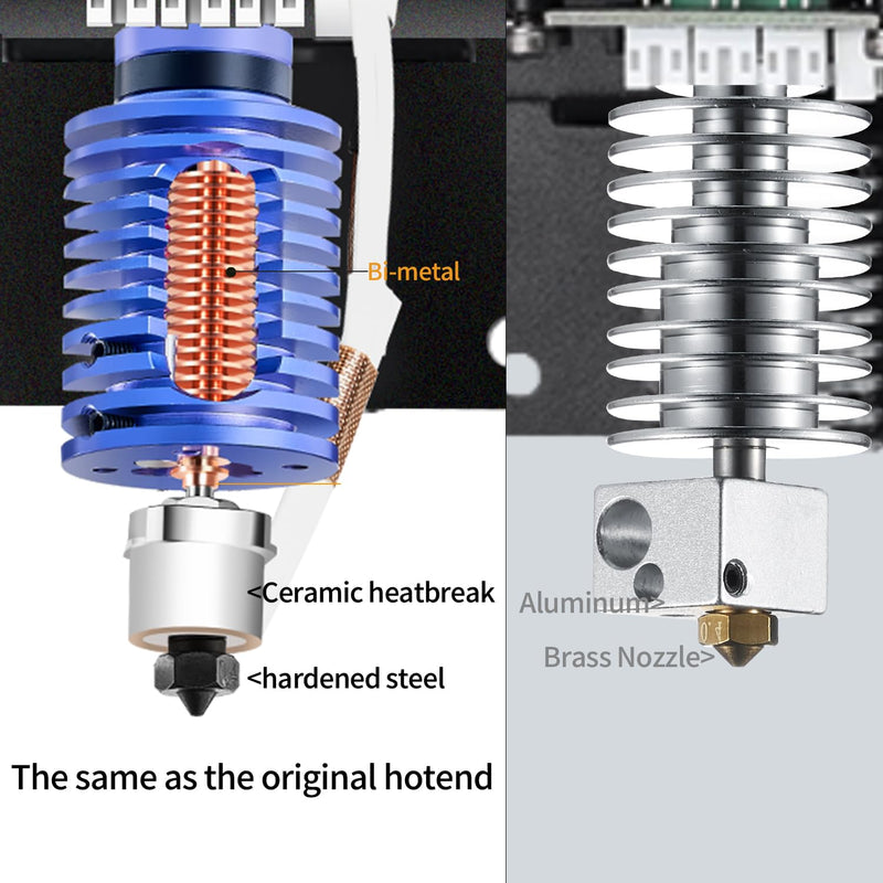 i3 Mega All-Metal Hotend Ceramic: 12V 50W Ceramic Heating Core Compatible for Anycubic i3 Mega/S/X/Pro V5 J-Head Hot end Upgrade set D