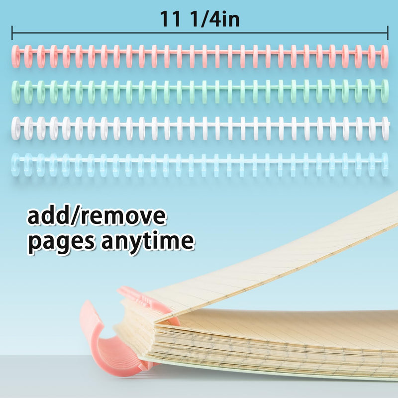 Binding Machine for Planner with Binding Spines(20 pcs) : Worklion 10 Hole Punch and Binder Rings Easy to add/Remove/Change Sheets