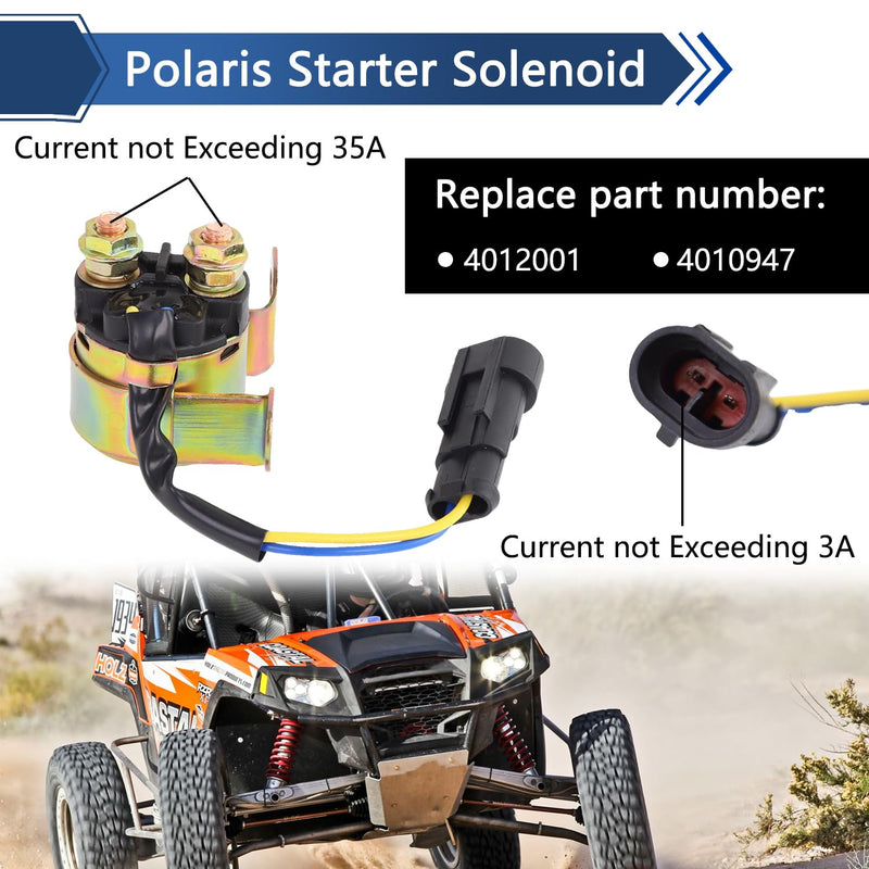 Starter Solenoid Relay Compatible with Polaris Ranger 400 500 570 700 800 RZR 4 XP S 570 800 900 Sportsman 500 700 800 Trail Boss 330 Trail Blazer 330 Replaces# 4012001 4010947